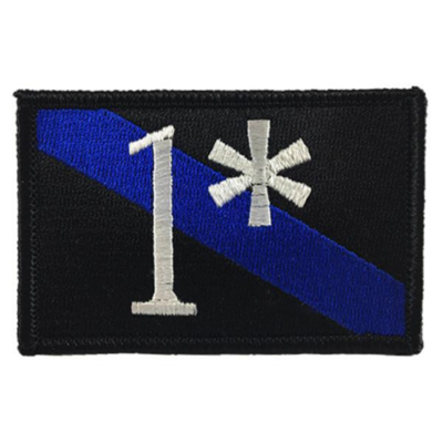 Thin Blue Line 2 Asterisk - Thin Blue Line, 2 x 3 Inches, Velcro
