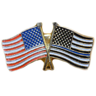 Thin Blue Line Thin Blue Line American Flag and American Flag Pin