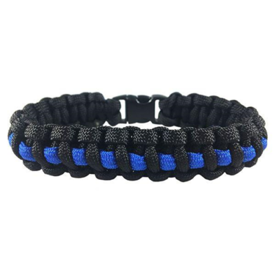 Thin Blue Line Paracord Survival Bracelet, Thin Blue Line