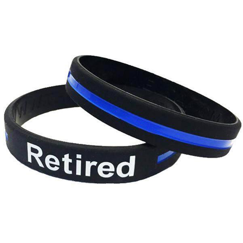 Thin Blue Line Retired - Thin Blue Line Silicone Bracelet
