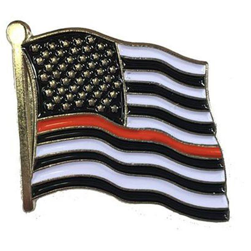 Thin Blue Line Thin Red Line American Flag Pin